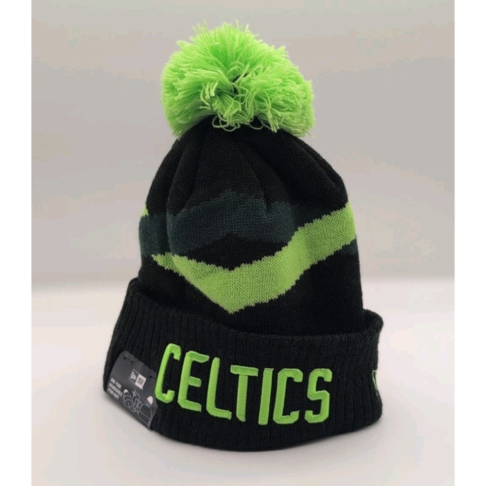 Boston Celtics Beanie City Edition New Era Knit Pom Cap Official One Size NBA - Picture 3 of 7